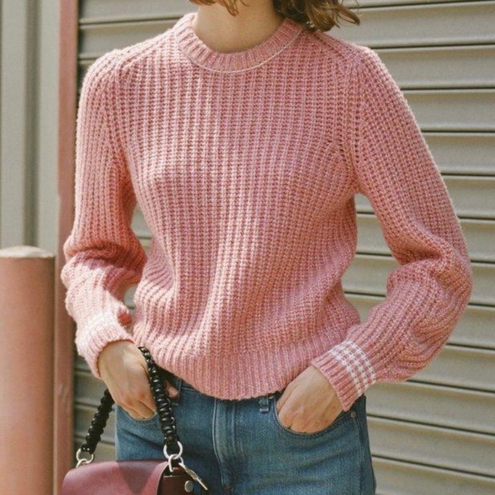 Rag & Bone Pink Cheryl Merino Wool Sweater